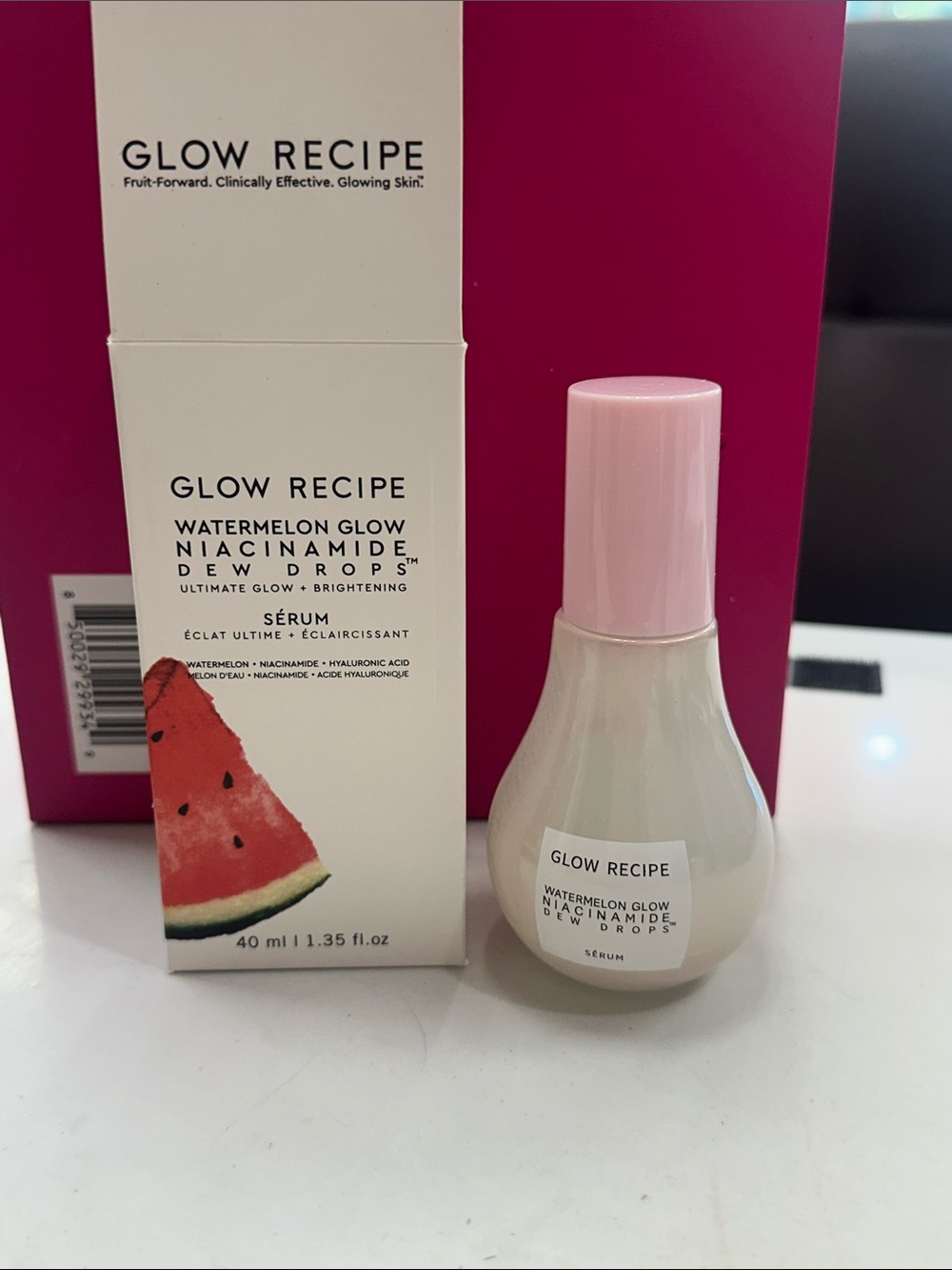 Glow Recipe Watermelon Glow Niacinamide Dew Drops — Pink & White